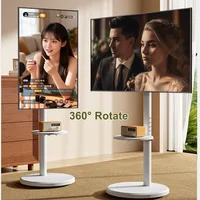Mobile TV Stand-360° Rotating Floor Mount for 10-42" Flat/Curved Screen Adjustable Portable TV Cart with Tilting VESA 200x200mm - Image 2