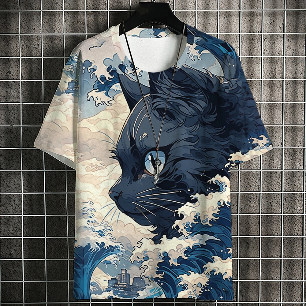 Mens Summer Short Sleeve T Shirt Oversized Streetwear