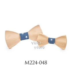 Fashion Chic Father Son Wood Bowtie Men Women Kid Pet Butterfly Suit Tuxedo Party Dinner Wedding  Cravat Gift Creative Accessory