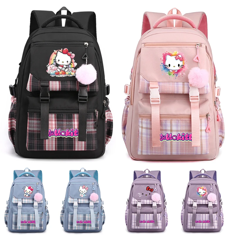 

Рюкзак Kawaii Hello Kitty для девочек, мальчиков, студентов, подростков, детей, рюкзак для школы, женские милые повседневные сумки, Детские Подарочные игрушки