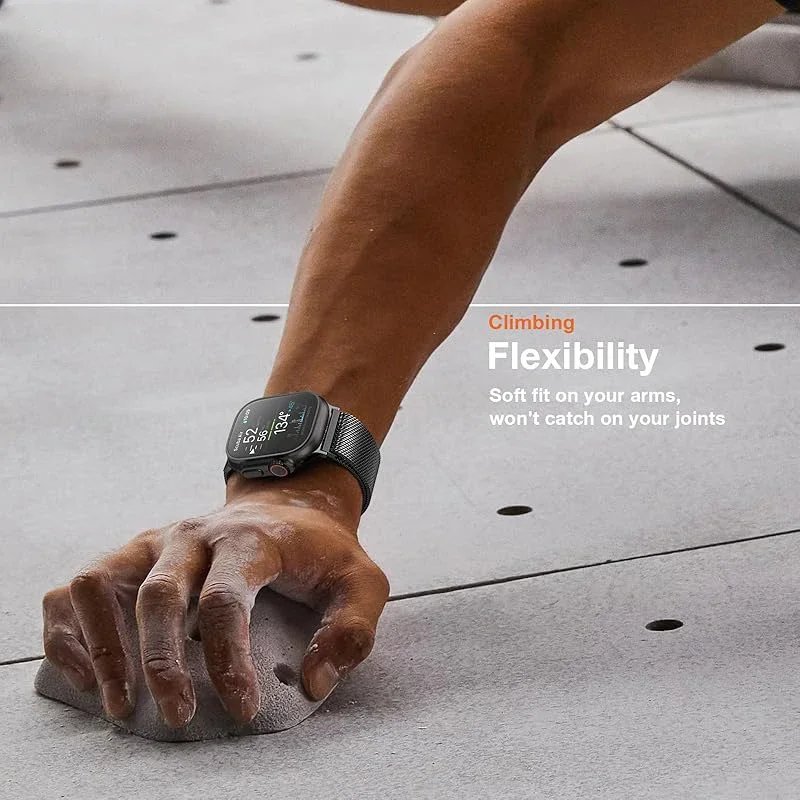 Milanese Loop Strap For Apple Watch Band Ultra 2 49mm 46 45 44 41 38 42mm Stainless Steel Metal for iWatch Series 10 9 8 7 6 5 4