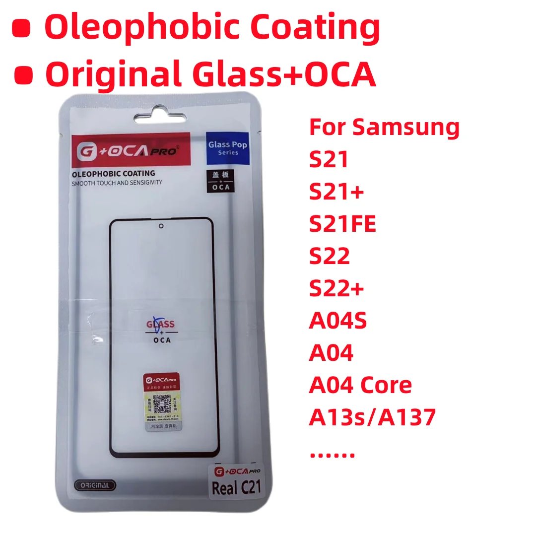 10 Stück G+OCA PRO für Samsung A40 A41 A50 A55 A50S A51 A52 A53 A54 A55 A60 A70 A71 5G Frontglaslinse Touchscreen-Panel mit OCA – Detail 2