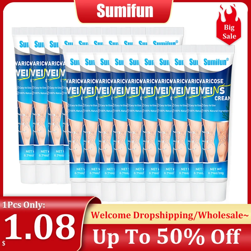 

10/20Pcs Sumifun Varicose Vein Cream Treat Varicosity Angiitis Pain Relief Ointment Phlebitis Vasculitis Spider Removal Plaster