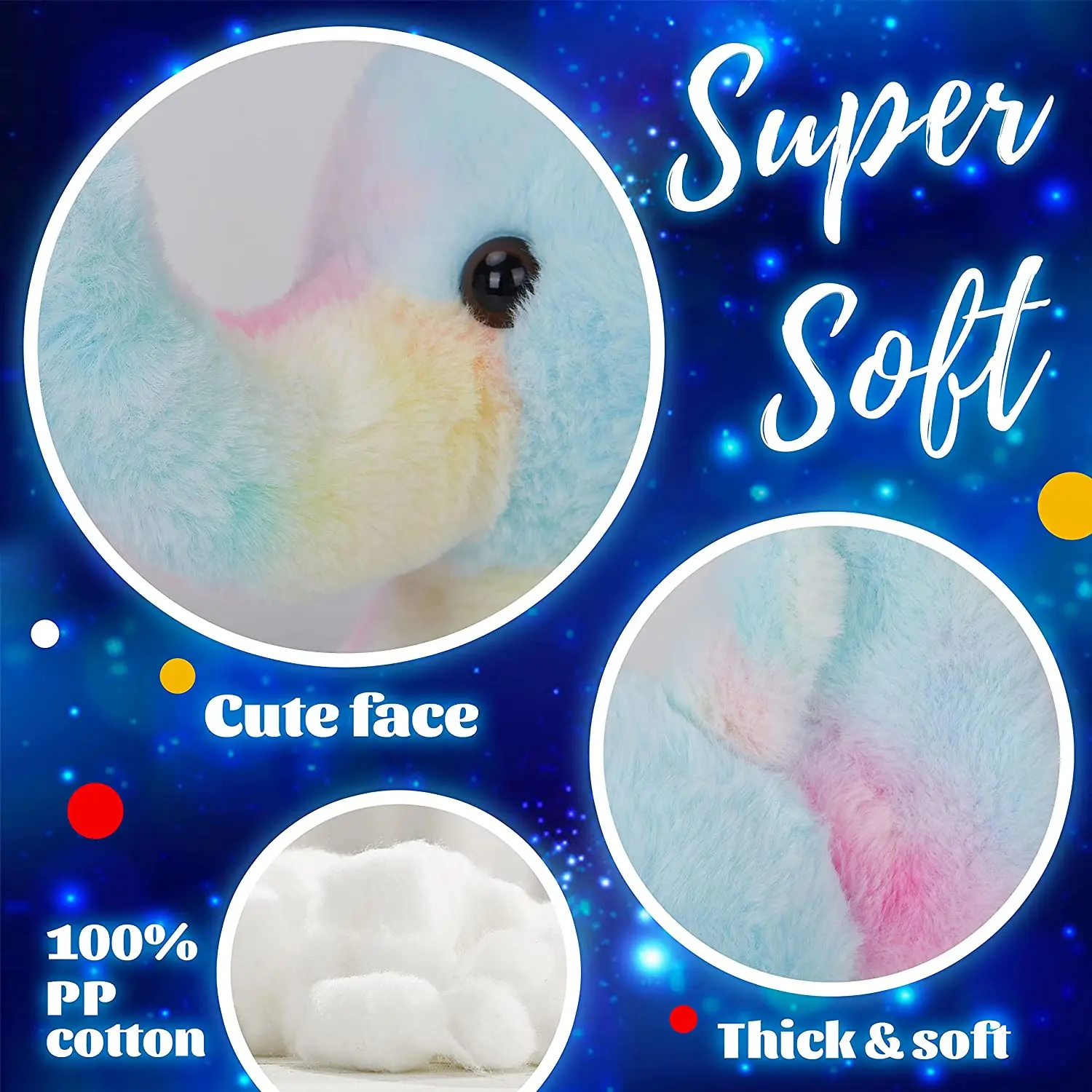 Kawaii Luminous Stuffed Animal Rainbow Elephant Glow Plush Toys with LED Night Music Lights Lullabies Gifts for Kids 20-60cm plush toy