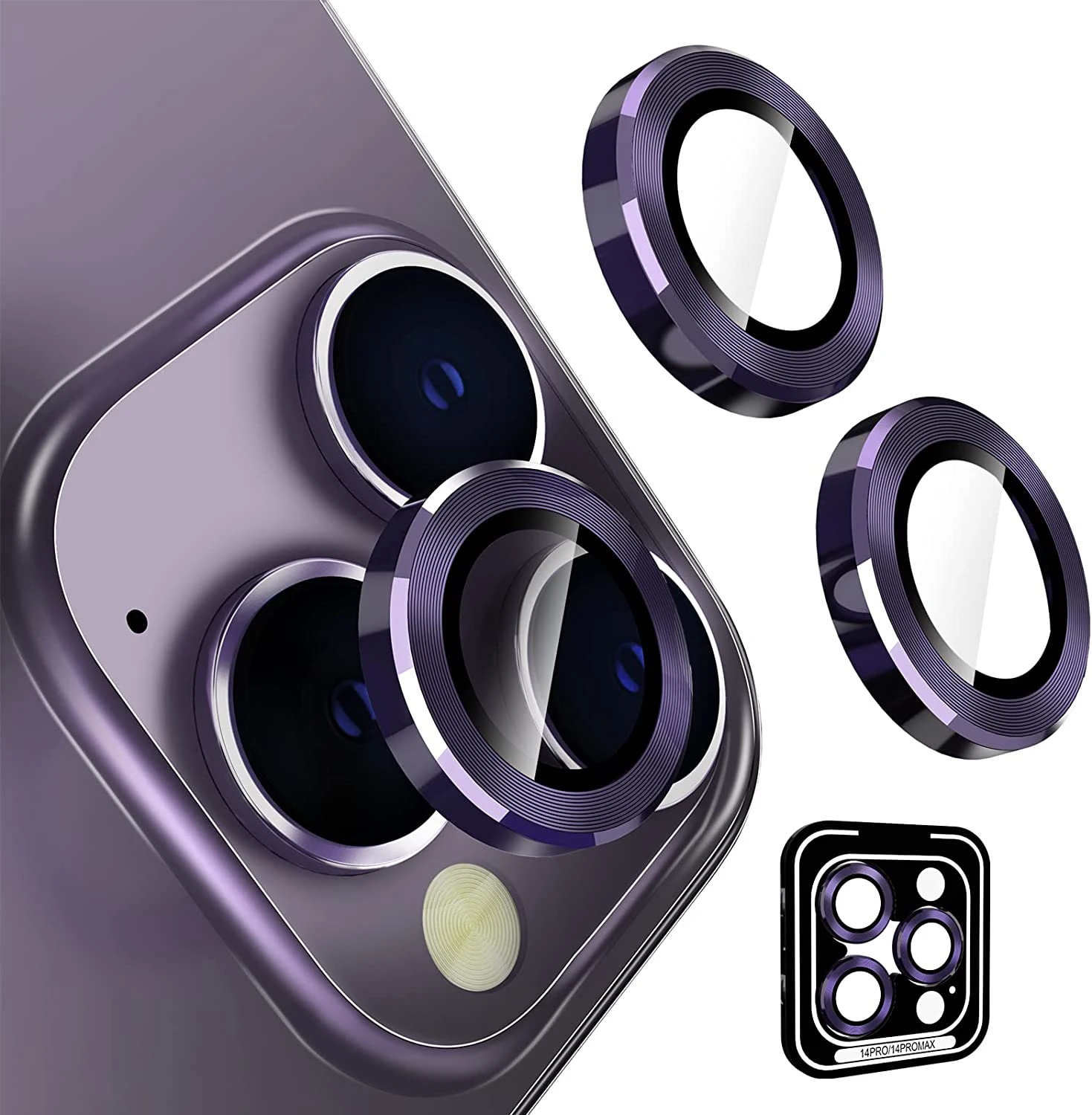 Metall Ring Kamera Objektiv Protector für iPhone 14 Plus 13 Pro Max 12 11  14Pro iPhone14 13Pro Gehärtetem Glas Bildschirm schutz Film - AliExpress