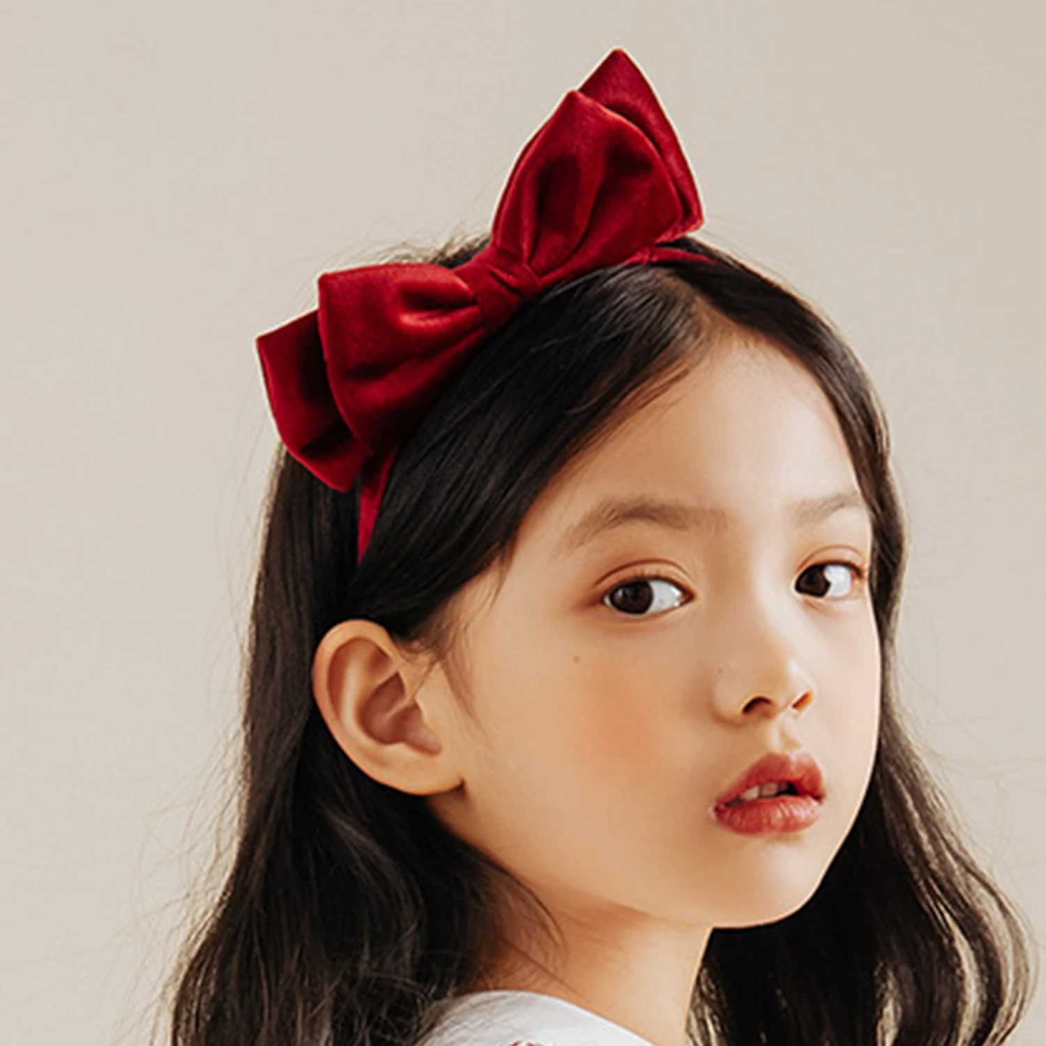 

Fashion New Double Velvet Bow Headband Children Cute Red Black Hair Hoop Bands Accessories Girl Simple Scrunchy Korean Headdress