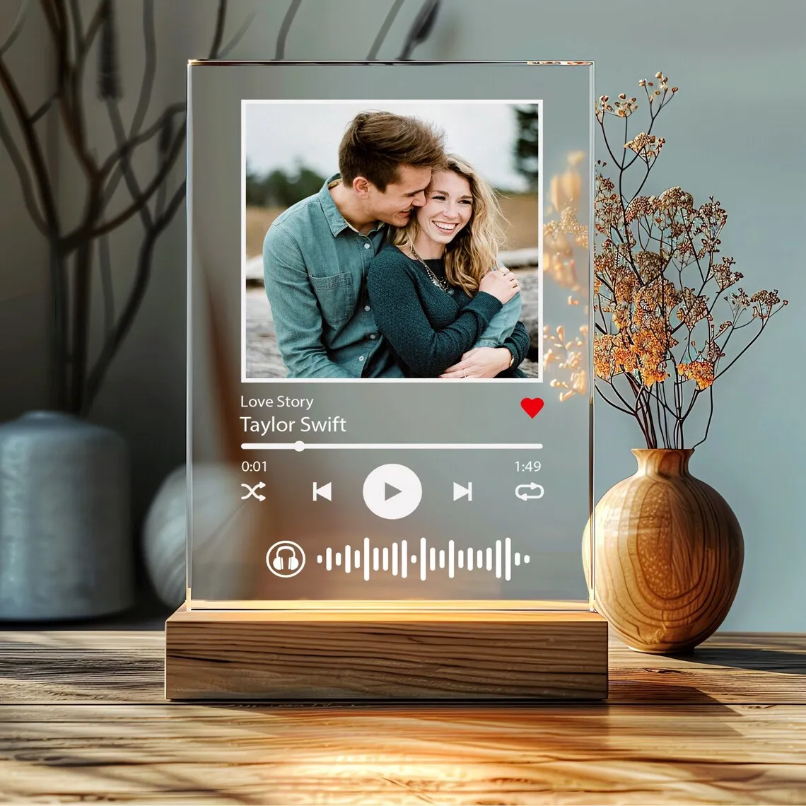 thumbnail image 2 of Custom Spotify Song Plaque – Personalized Acrylic Music Plaque With Photo For Anniversary, Valentine’s, Or Wedding Gift 2 of 10