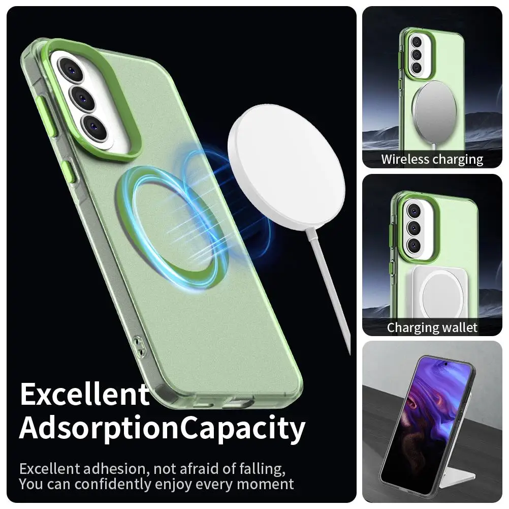 Vibrant Candy Color Magnetic Clear Phone Cover