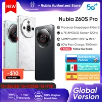 Nubia Z60S Pro Global Version 5G Smartphone Snapdragon 8 Gen 2 MyOS 14.0 120Hz 6.78-inch AMOLED Screen 50M+50M+8M 5100mAh NFC 1
