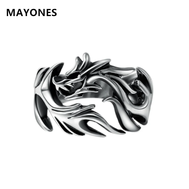 

Мужское и женское кольцо MAYONES из настоящего серебра 925 пробы с драконом