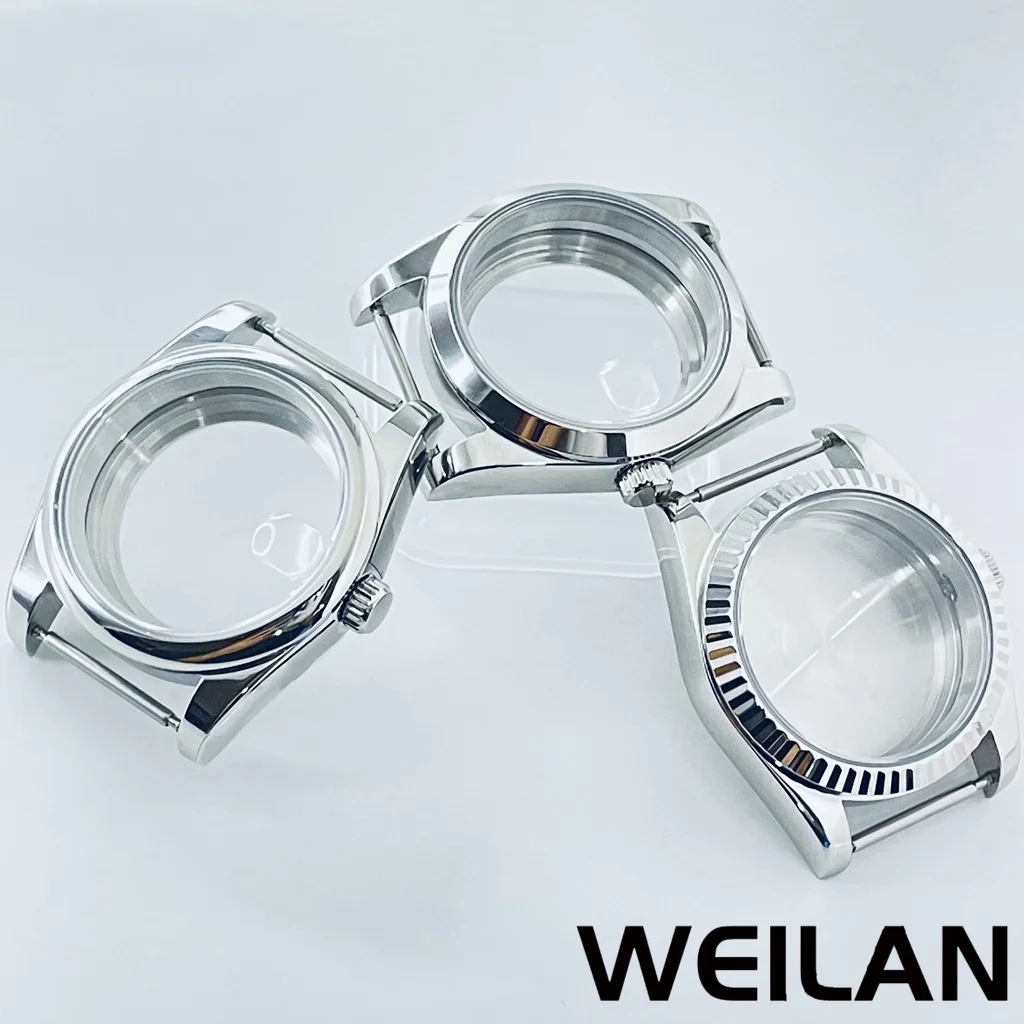 Silver Waterproof Watch Case with Sapphire Crystal, 36mm/40mm