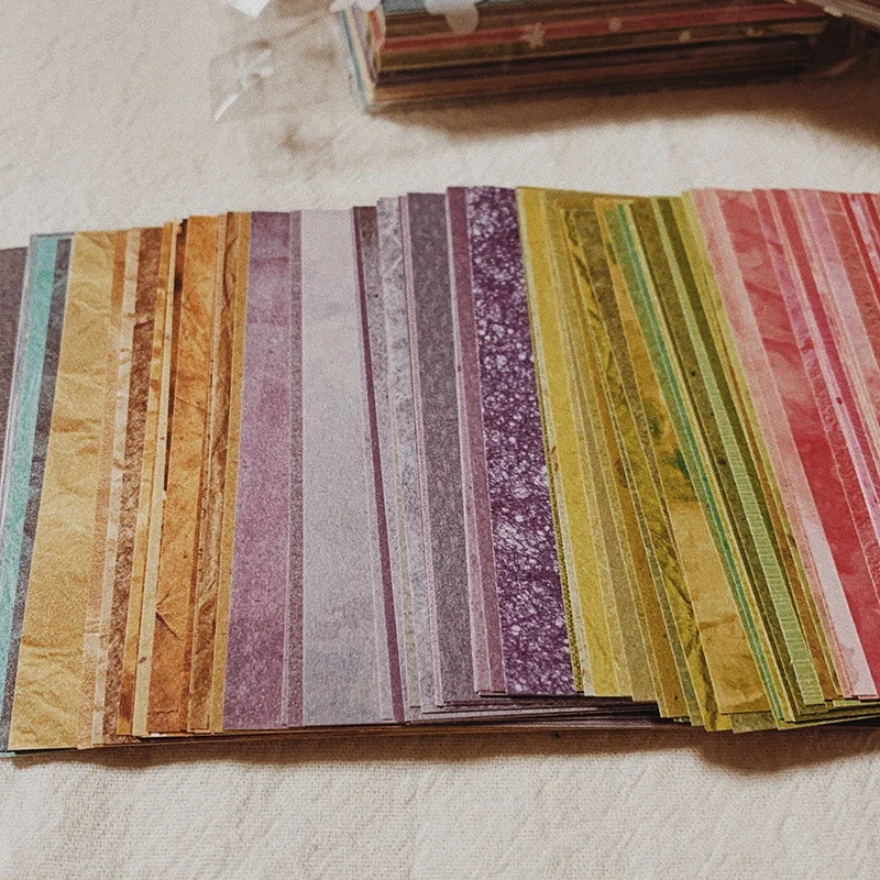 무지개색 질감 배경 공예 종이, 정크 저널 이페메라 DIY 앨범 스크랩북 재료, 종이 팩, 150 개