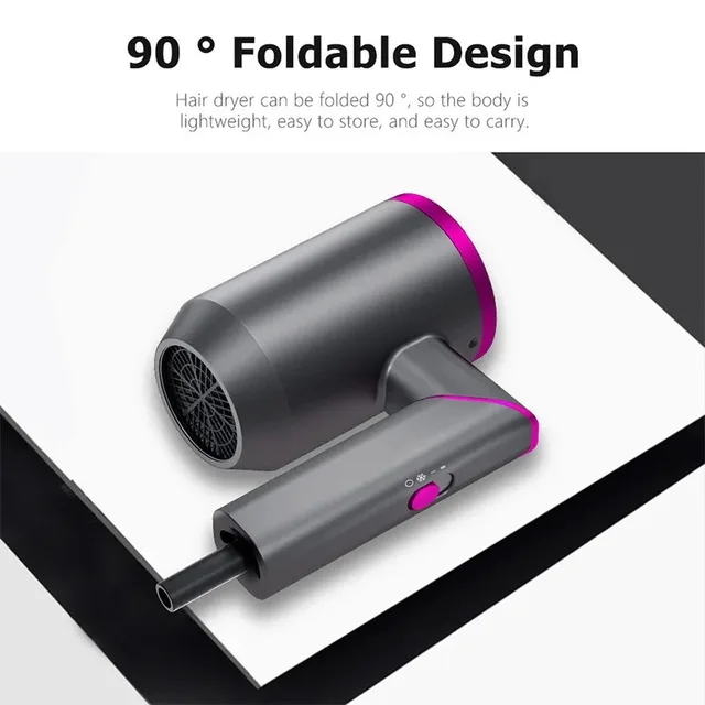 Innovative Foldable Negative Ion Hair Dryer With Diffuser And Nozzle Mini Protable For Home And Travel 3