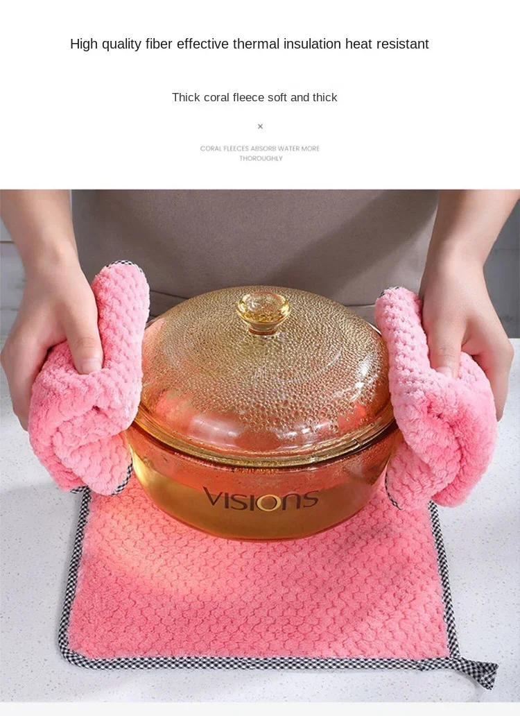 

Microfiber Kitchen Towel Rag, Dish Cloth, Non-stick Oil, Thick Table Cleaning Cloth, Absorbent, Absorbent, Home