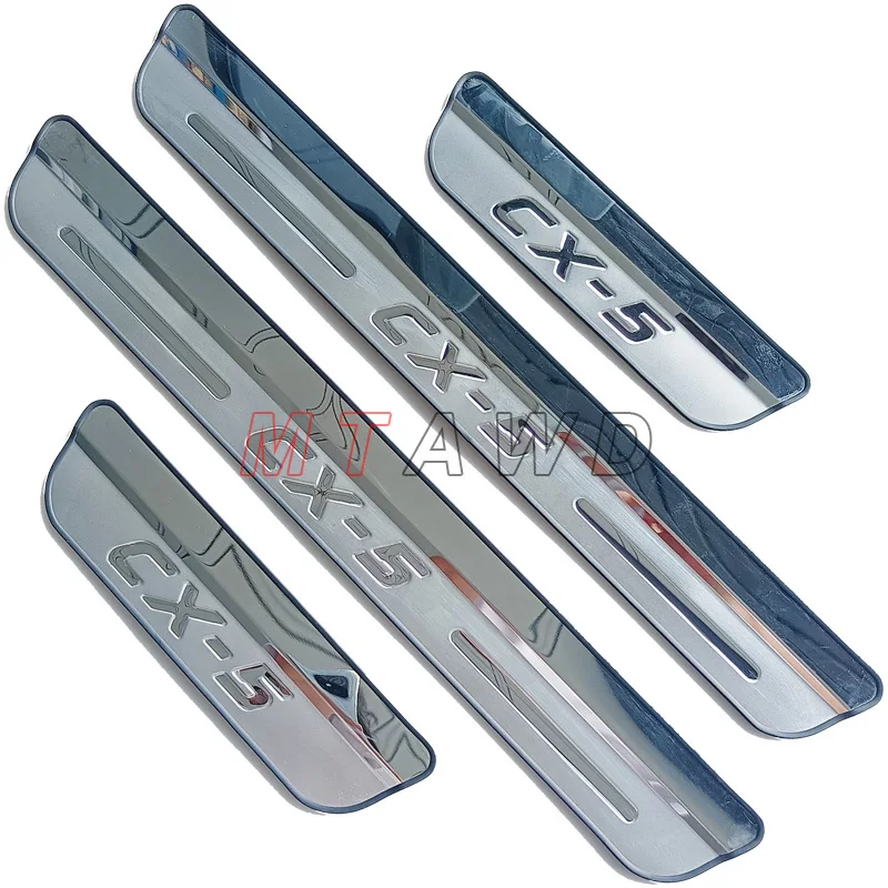 4 Stuks Auto Instaplijsten Protector voor Mazda CX-5 CX5 2017-2022, Sticker Trim Bescherming Rvs Styling Decoratie Instaplijsten Kick Platen 4 Stuks Auto Instaplijsten Protector voor Mazda CX-5 CX5 2017-2022, Sticker Trim Bescherming Rvs Styling Decoratie Instaplijsten Kick Platen