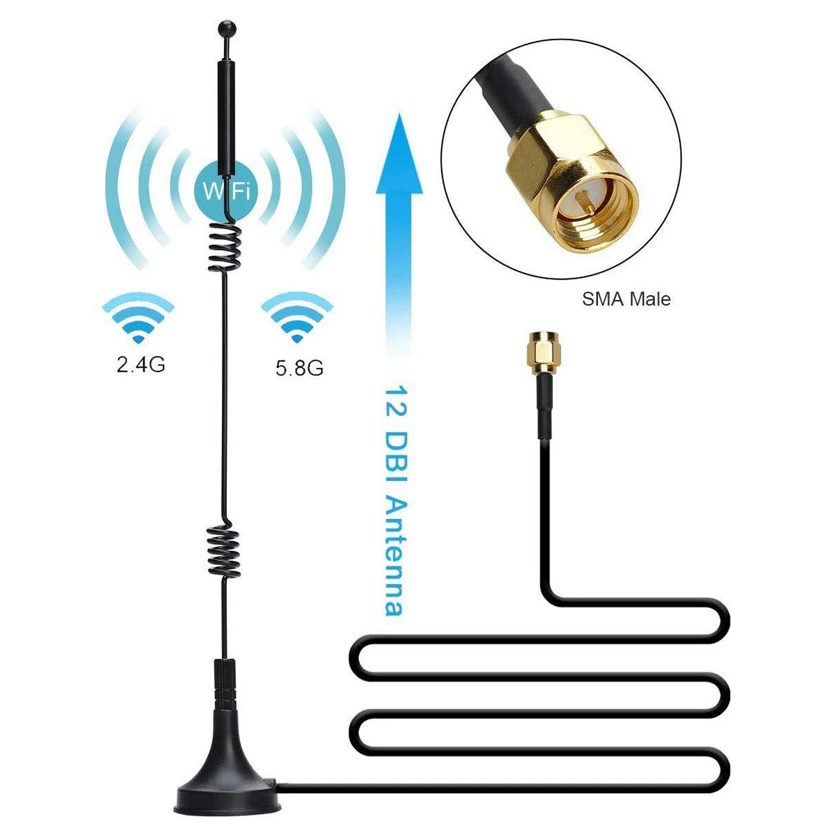 소형 흡입 컵 안테나 LTE 외부 고이득 LORA 풀 넷콤 데이터 수집기 안테나, 2.4G 5.8G
