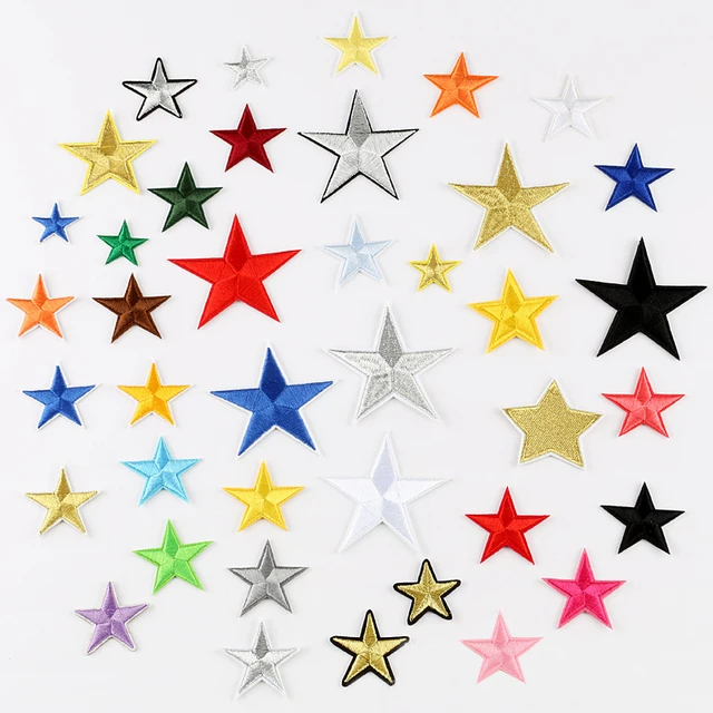 1pc Self-adhesive Rhinestone Star Patches for Clothing Iron on Clothes  Backpacks Jeans Jacket Small Badges Stripes Sticker DIY