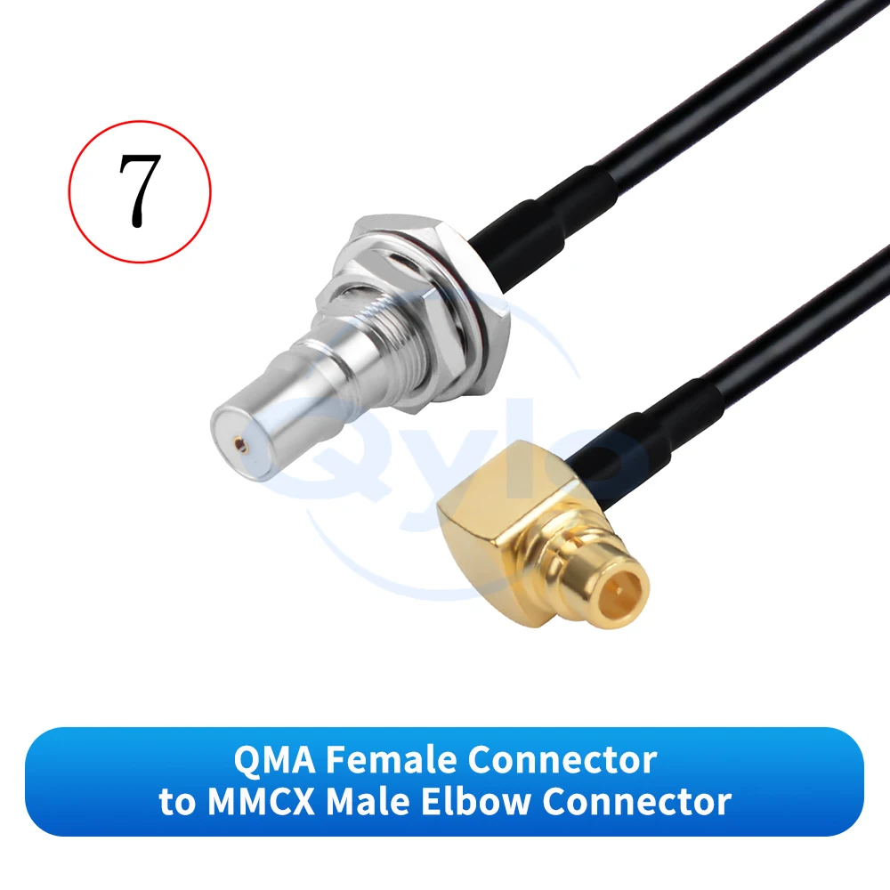 QMA auf MMCX Stecker/Buchse Adapterkabel Verbindungskabel Antenne HF-Verlängerungskabel Hohe Flexibilität RG174 TPU-Kabel (1 Stück) – Detail 9