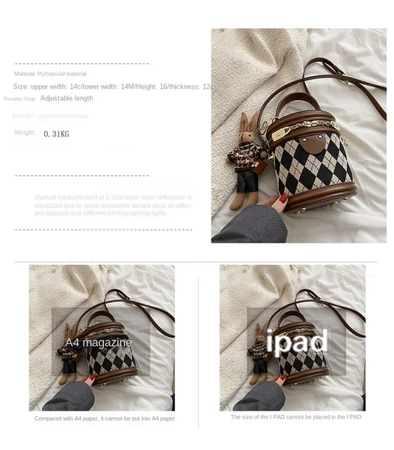 ショルダーバッグ・ポシェット Lattice Cowhide Bucket Bag (4 COLOR) Lattice Cowhide Bucket Bag (4 COLOR) ショルダーバッグ