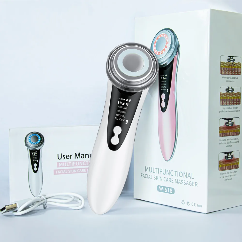 Appareil de lifting du visage 7 en 1, EMS RF, micro-courant, rajeunissement de la peau, masseur Facial, thérapie à la lumière, Anti-vieillissement, Anti-rides, appareil de beauté 11