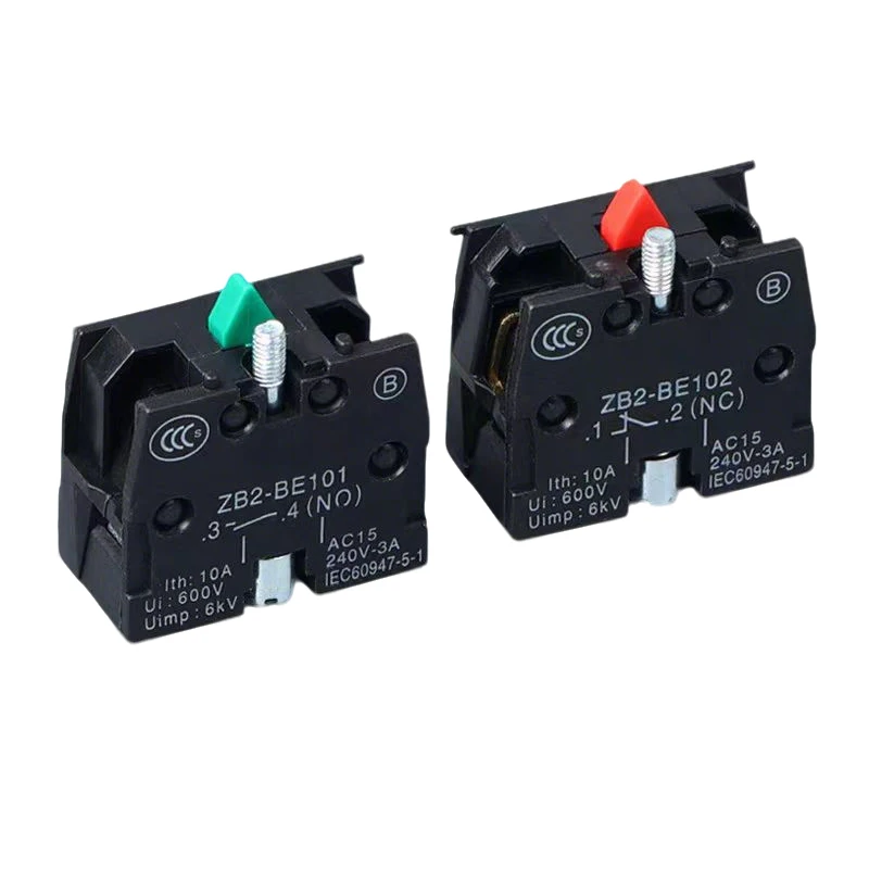 Set of 10 Premium Contact Blocks for Push Button Switches with Silver/Brass Contacts, 10A Capacity