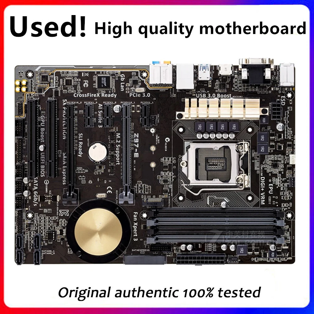 Per La Scheda Madre Desktop Z97-E Z97 Lga 1150 Per Core I7 I5 I3 Ddr3 Sata3 Usb3.0 Scheda Madre Usata Originale