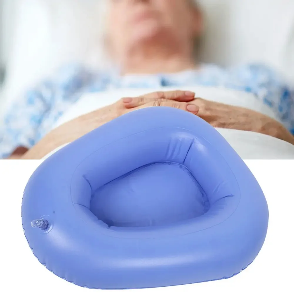 Household Inflatable Bedpan Elderly Patients Care Anti Bedsore Air Cushion Potty Blue(Blue ) 3