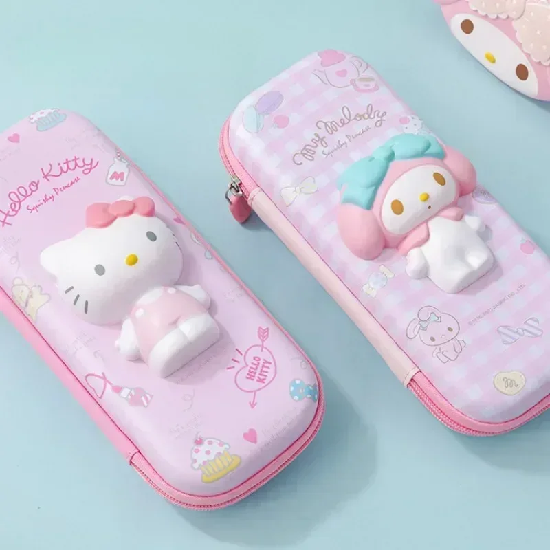 

Sanrio Decompression Stationery Box Anime Cartoon Student Storage Zipper Pencil Bag Gift Toy Hello Kitty Cinnamoroll Kuromi