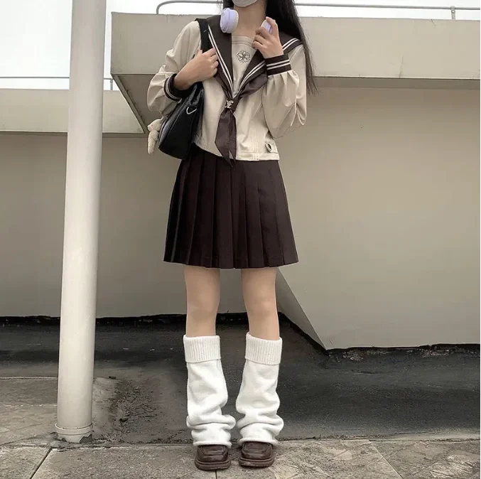 Japanese and Korean Genuine JK Uniform Sailor Suit 3XL Long Sleeves and Short Sleeves Cute Style COS Uniform Women Student Girl