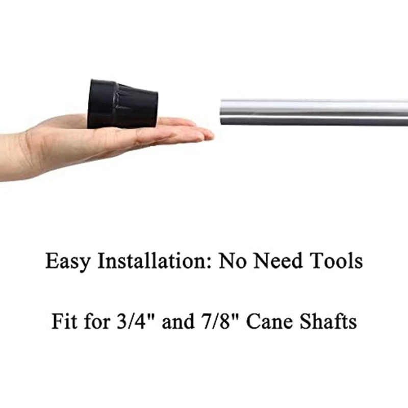 Crutch Tips Set 3/4Inch Heavy Duty Non-Slip Rubber Cane Tips Set Replacement Cane Foot Caps, Crutch Pads, 6 PCS