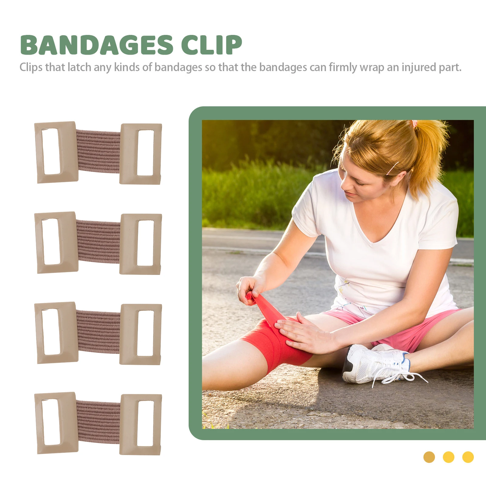 50pcs Bandage Clips Aluminium Bandage Buckle Elastic Rubber Adjustable Tape Clasp