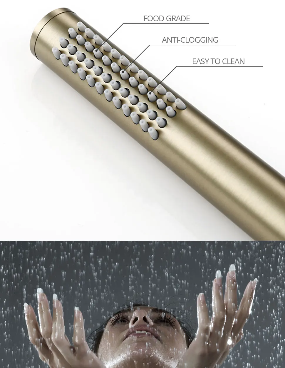 Description Picture 6 of itemBrushed Gold Shower Faucet 8-16 Inch Shower Head Recessed Box Wall Mount Shower Tap Ceiling Arm Hot Cold Shower Mixer