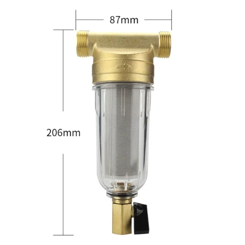 1/2inch Brass Filter with Stainless Steel Filter Mesh Tap Water Well Water Sediment Filtration Dispenser Accessories