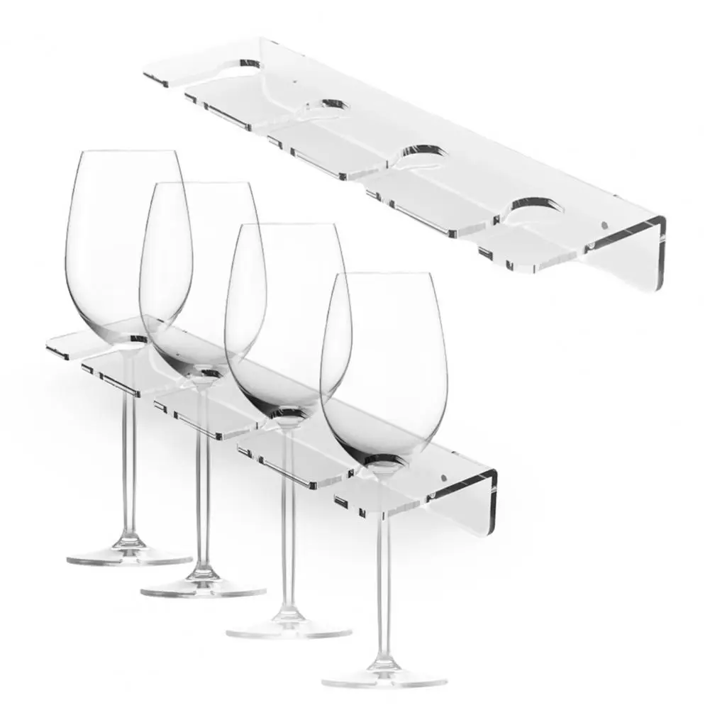 Champagne Wall Shelf Acrylic Wine Glass Holders for Home Bar Organization Wall Mounted under Cabinet for Kitchen for Home 5