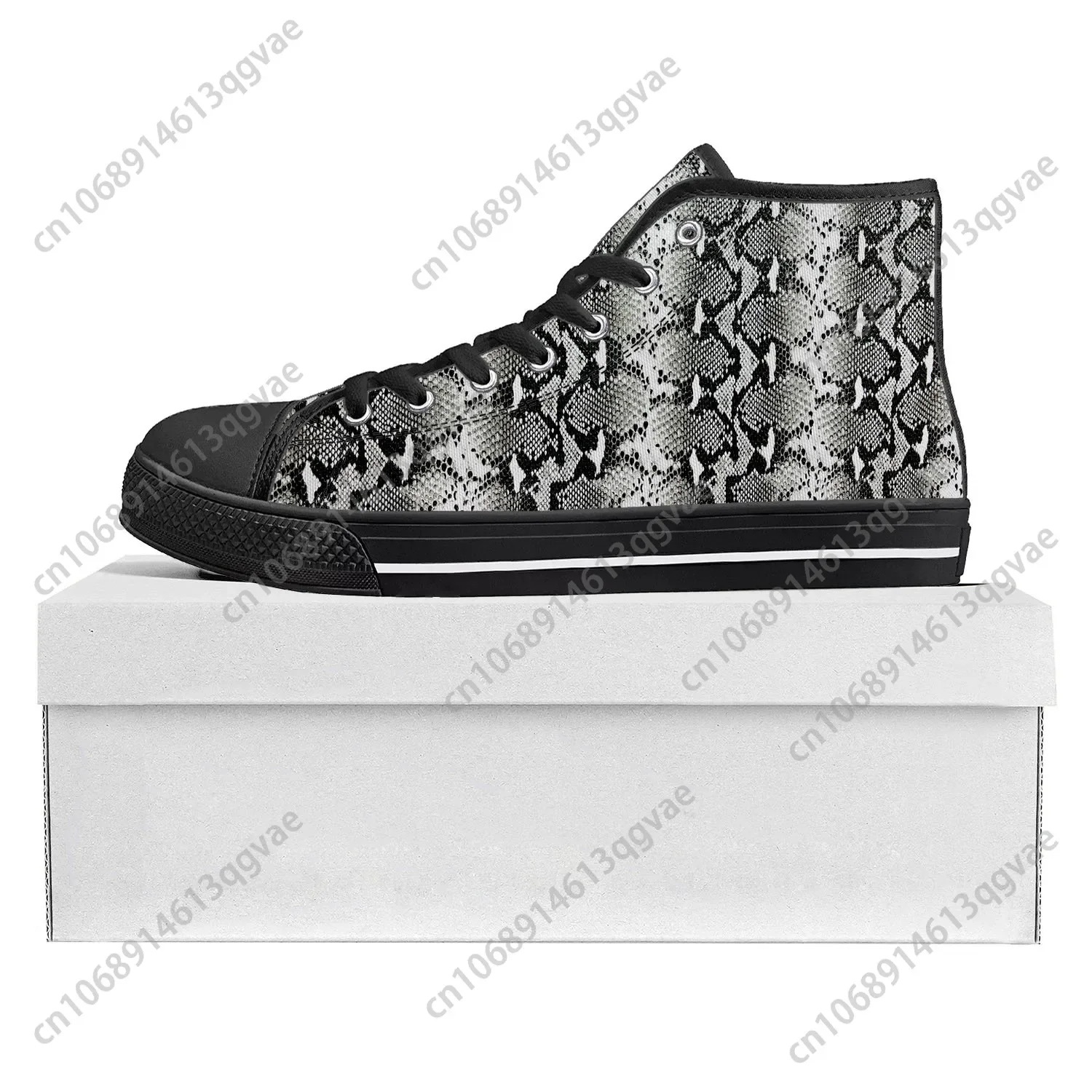 Snake Skin Pattern High Top High Quality Sneakers Mens Womens Teenager Canvas Sneaker Tide Printed Causal Couple Custom Shoe