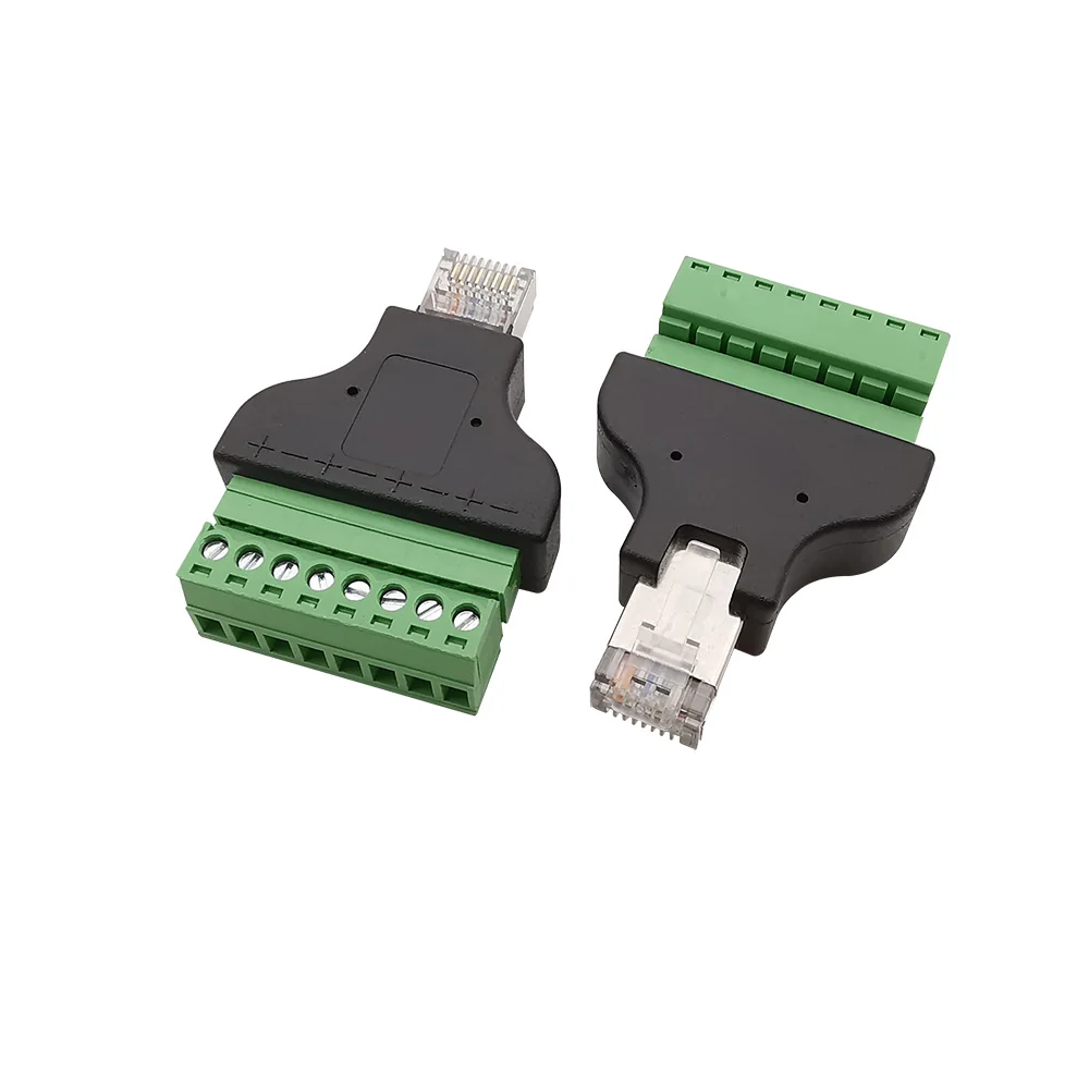 RJ45 to Screw Terminal Adapter 8P8C RJ45 Male / Female to 8 Pin Screw Terminal Block for Cat5 Cat6 CCTV DVR Network 2