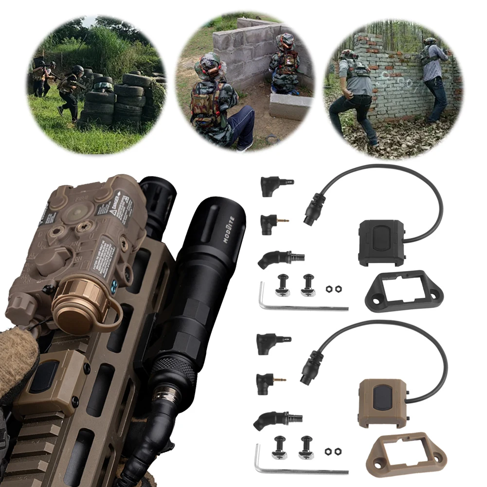 MOD Button Weapon Lights Switch with Mount Kit Pressure Tape Switch Flashlight Pressure for PEQ M-LOK Picatinny Rail