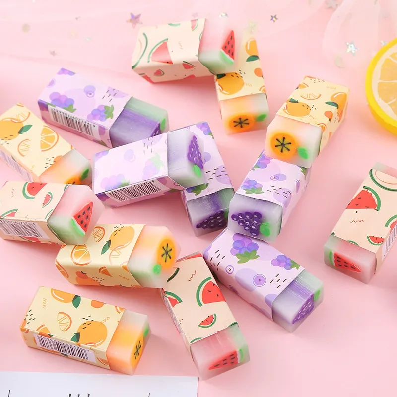 Eraser 5Pcs Fruit jelly scent cute creative cartoon less crumbs student school supplies stationery gifts sassafras pencil eraser,eraser pen,retractable eraser,kneadable eraser,eraser refillable pen,biscuit eraser,plasticine eraser