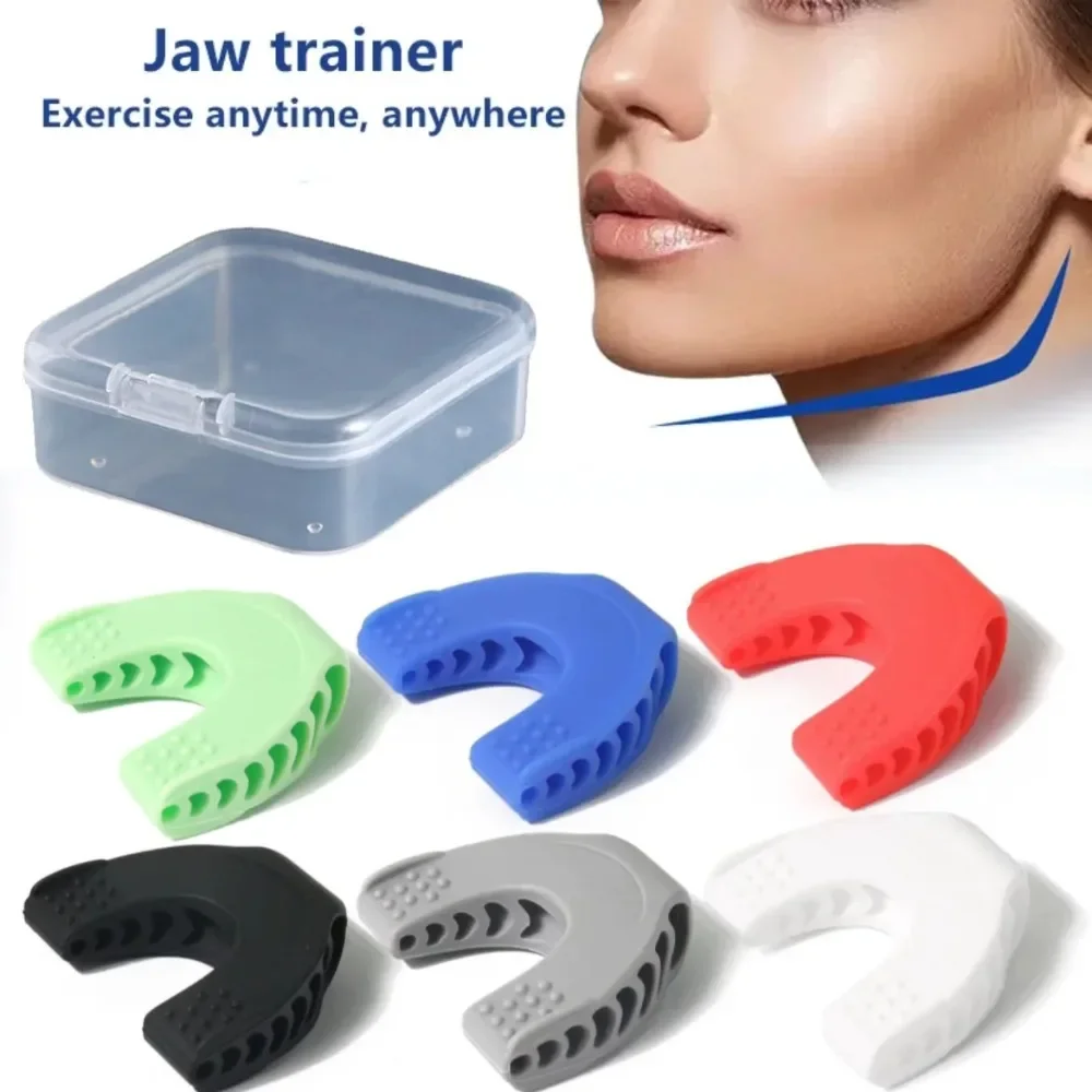U Shape Jaw Exerciser New Facial Pop N Go Mouth Jaw Line Face Fitness Muscle Chew Ball Bite Breaker Training Equipment With Box