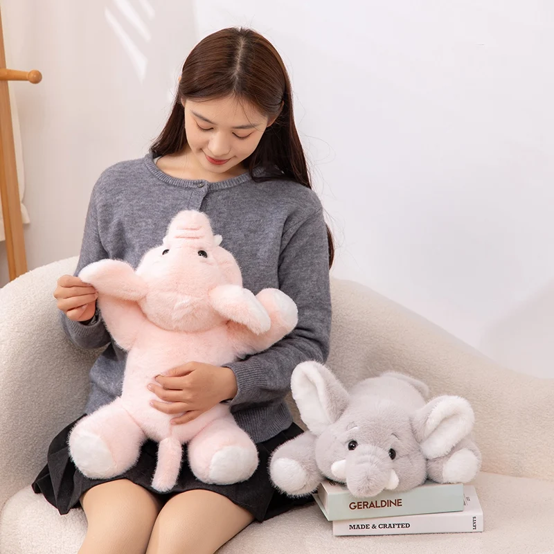Super Soft Grey Elephant Plush Toys Cute Stuffed Flappy Ears Long Plush Elephant Animals Plushy Hugging Pillow Kids Xmas Gift