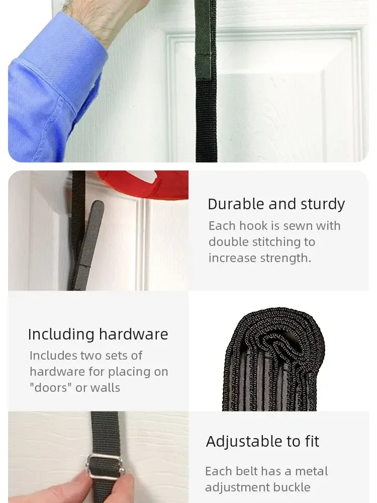 Description Picture 6 of itemNylon Straps Cap Rack Storage Rack Wiht Hook For Baseball Ball Cap Over Door Closet Organizer Hat Collections Display