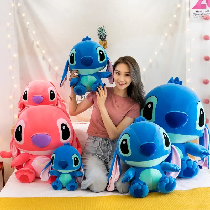 Disney-peluches gigantes de Lilo & Stitch para niños, juguetes colgantes de felpa de Anime, modelos de pareja de dibujos animados, regalo de cumpleaños Kawaii, 60cm - Imagen 4