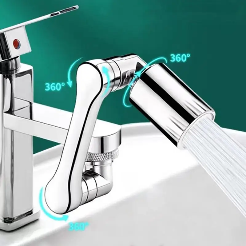 1080-Degree Bathroom Faucet Extender Robotic Arm Faucet Sprayer Universal Rotating Tap Nozzle Multifunctional Faucet Attachment 5