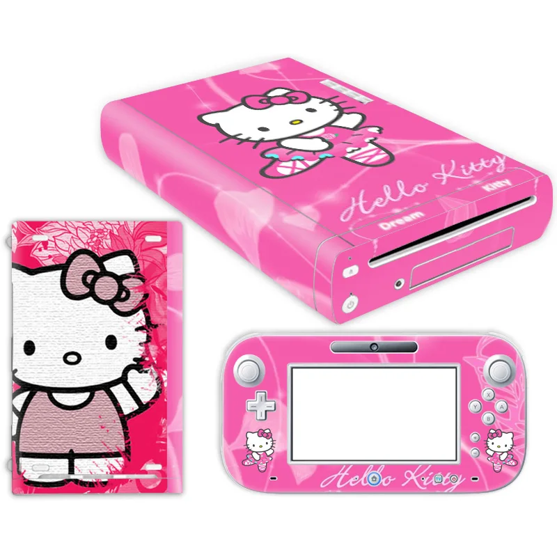 Hello Kitty Pikachu Simpson Vinyl Cover For Nintend Wii U Console Controller Decal Game Accessories For Wii U Skin Sticker 