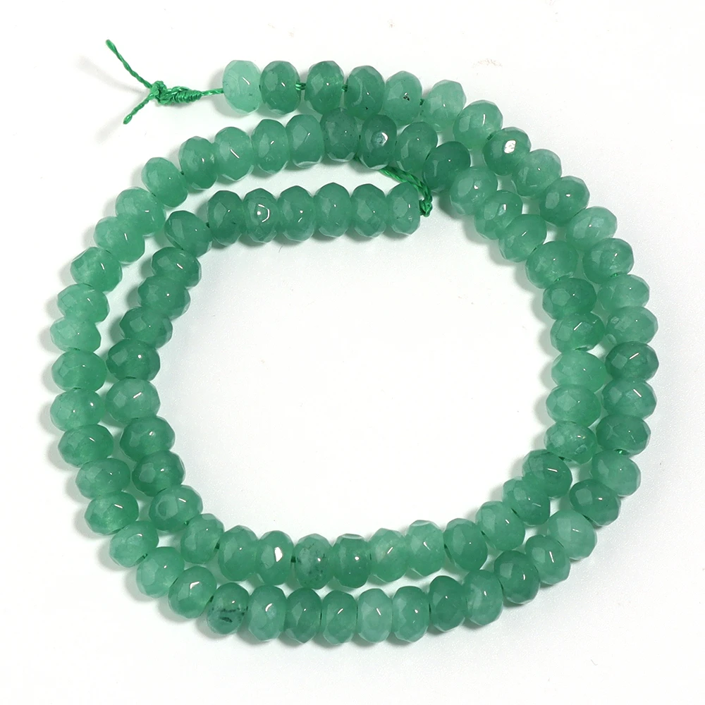 1 Strang 6x4mm facettierte Abakus perlen bunte Naturstein perlen lose Perle für Schmuck machen DIY lose Perlen Armband Halskette – Detail 8
