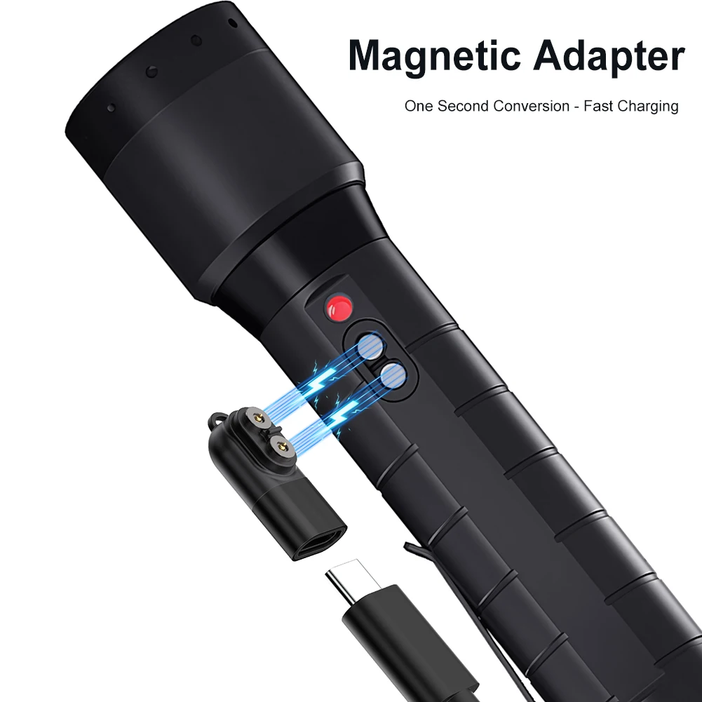 Type C Magnetic Charger USB C Charging Adapters For Ledlenser H5R P6R H7R H15R P18R H19R Flashlights Headlamps