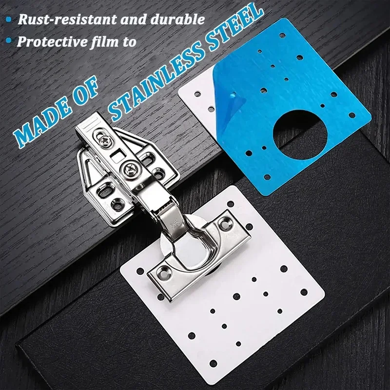 Kitchen Cabinet Hinge Repair Plate hinge repair plate Stainless Steel Furniture Drawer Hinge Fixing Plate Table Cabinet Window Door Repair 2/4Pcs
