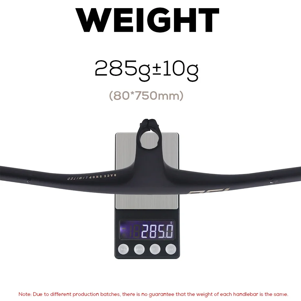 Guidon VTT Carbone Intégré - 13° - 750 Mm - Barre Plate Avec Potence