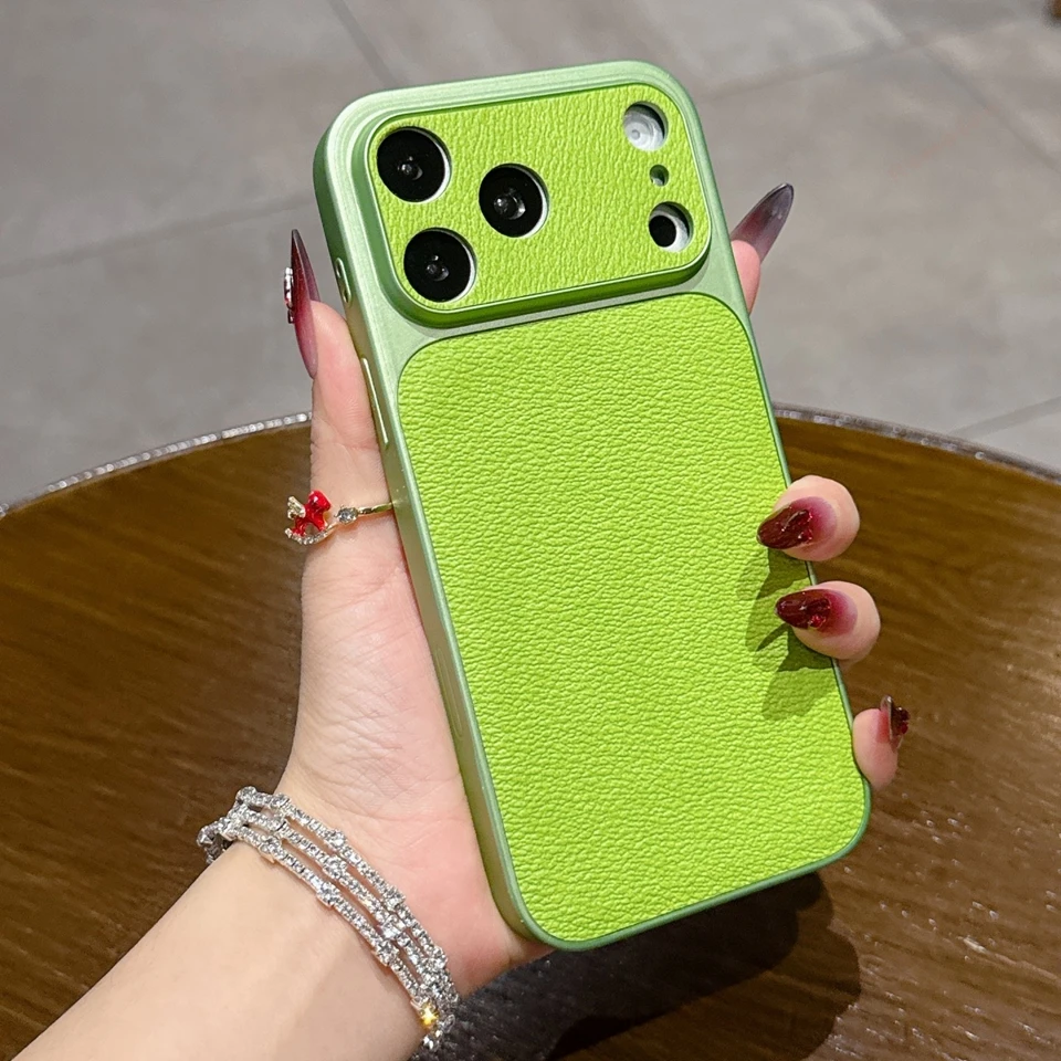 Candy Leather Shockproof Phone Case with Big Window Design