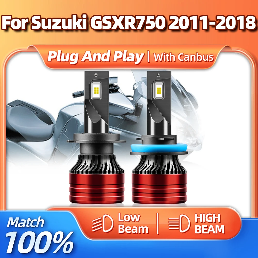 

2PCs Motorcycle Headlight 20000LM Moto LED Light 6000K Motorcycle Lighting For Suzuki GSXR750 2011-2013 2014 2015 2016 2017 2018
